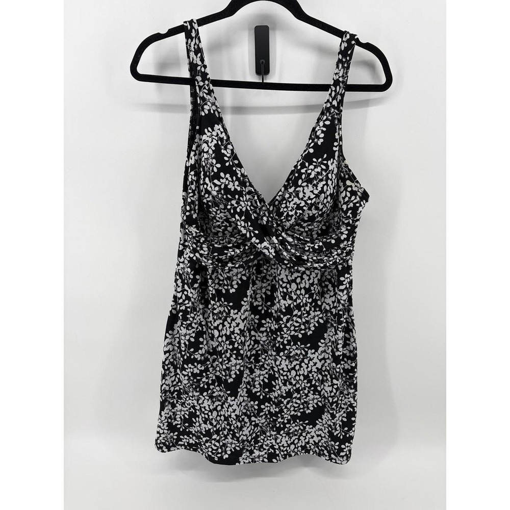 White Stag One PC Bathing Suit Black/White, Women's Size LG (12-14), Pre-Owned
